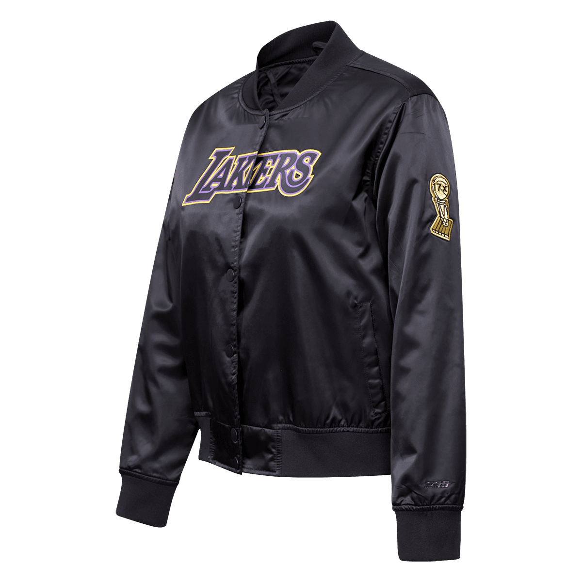 NBA LOS ANGELES LAKERS CLASSIC WOMEN'S SATIN JACKET (BLACK)