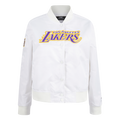 NBA LOS ANGELES LAKERS CLASSIC WOMEN'S SATIN JACKET (WHITE)