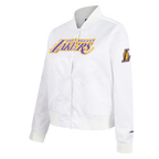 NBA LOS ANGELES LAKERS CLASSIC WOMEN'S SATIN JACKET (WHITE)