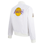 NBA LOS ANGELES LAKERS CLASSIC WOMEN'S SATIN JACKET (WHITE)
