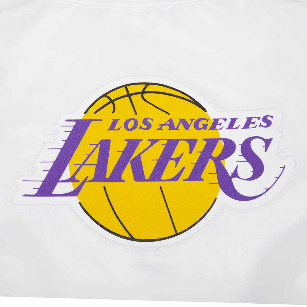 NBA LOS ANGELES LAKERS CLASSIC WOMEN'S SATIN JACKET (WHITE)
