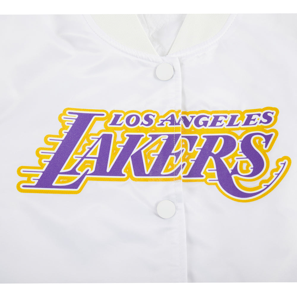 NBA LOS ANGELES LAKERS CLASSIC WOMEN'S SATIN JACKET (WHITE)