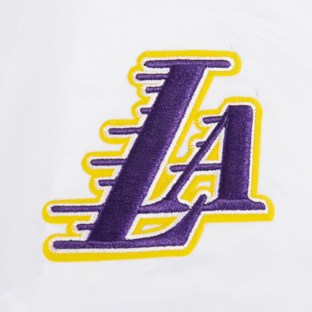 NBA LOS ANGELES LAKERS CLASSIC WOMEN'S SATIN JACKET (WHITE)