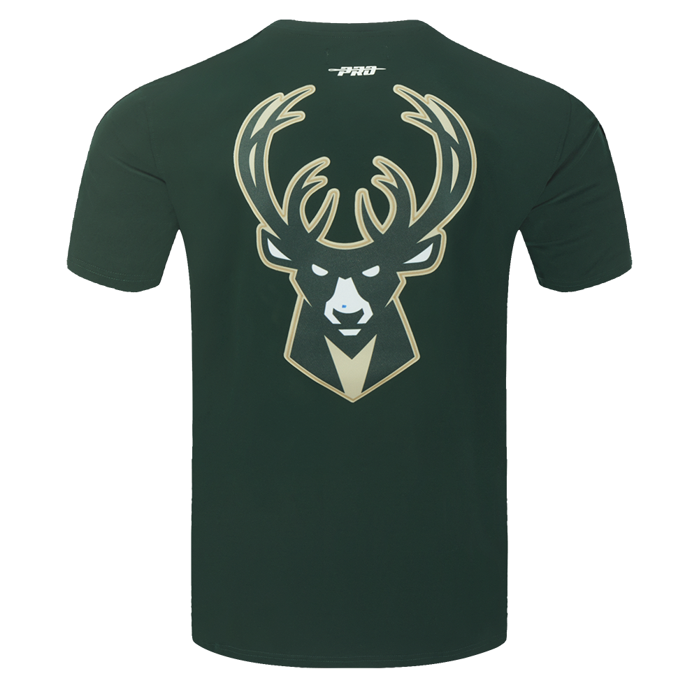 NBA MILWAUKEE BUCKS CLASSIC T-SHIRT RAYÉ EN FILET POUR HOMME (VERT FORÊT)