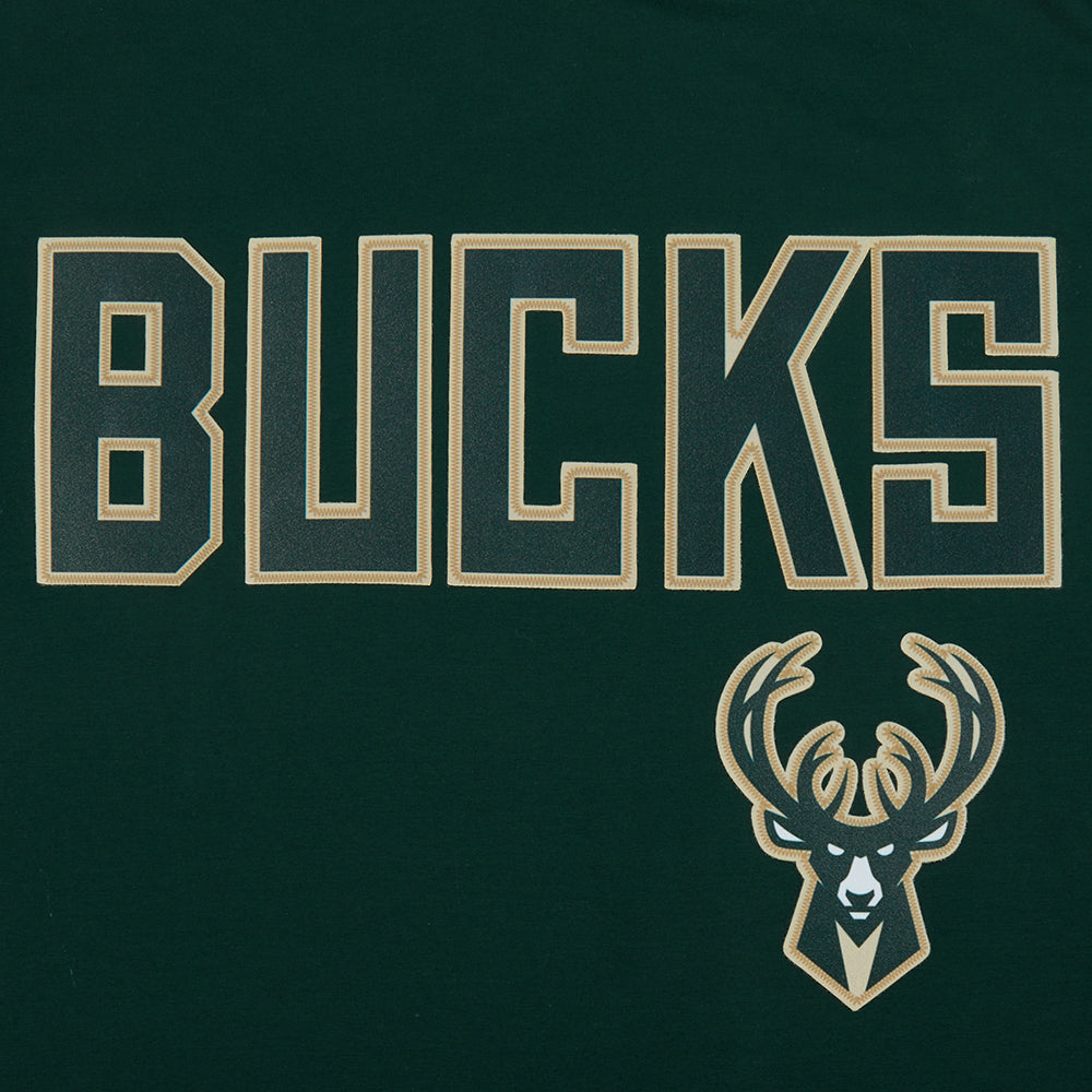 NBA MILWAUKEE BUCKS CLASSIC T-SHIRT RAYÉ EN FILET POUR HOMME (VERT FORÊT)