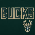 NBA MILWAUKEE BUCKS CLASSIC T-SHIRT RAYÉ EN FILET POUR HOMME (VERT FORÊT)