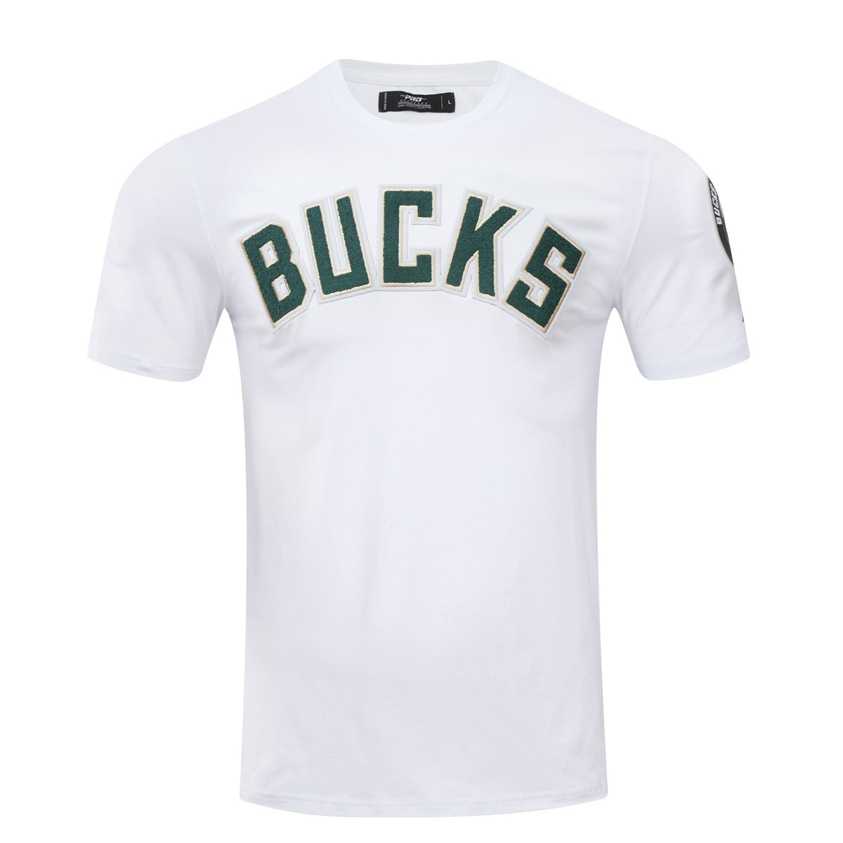 NBA MILWAUKEE BUCKS CLASSIC CHENILLE T-SHIRT POUR HOMME (BLANC)