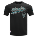 NBA MILWAUKEE BUCKS SCRIPT TAIL T-SHIRT POUR HOMME (NOIR)