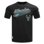 NBA MILWAUKEE BUCKS SCRIPT TAIL T-SHIRT POUR HOMME (NOIR)