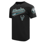 NBA MILWAUKEE BUCKS SCRIPT TAIL T-SHIRT POUR HOMME (NOIR)