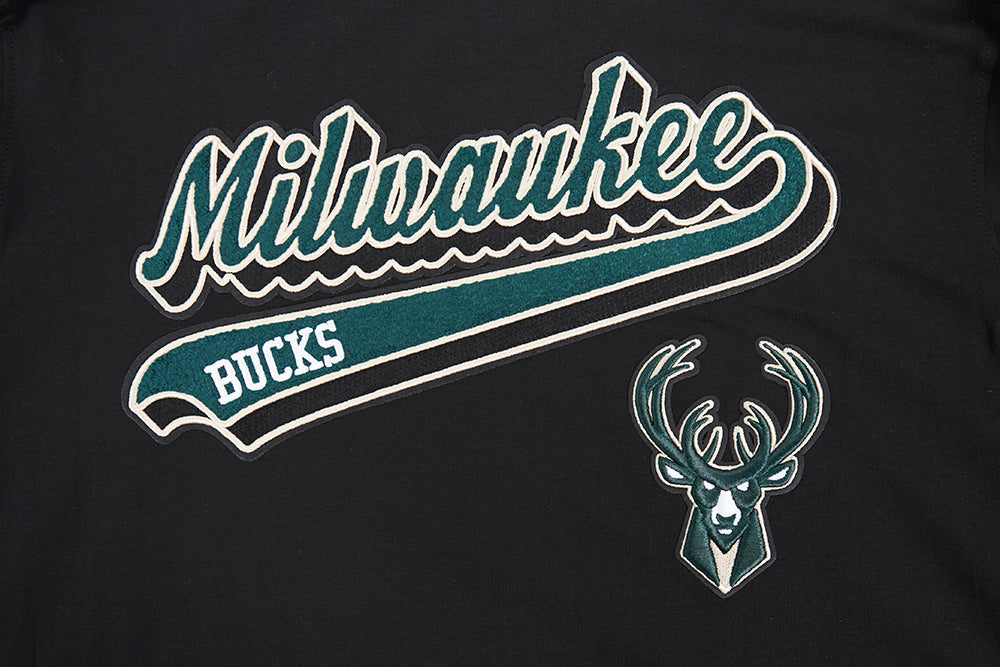 NBA MILWAUKEE BUCKS SCRIPT TAIL T-SHIRT POUR HOMME (NOIR)