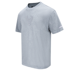 NBA MILWAUKEE BUCKS REVERSE FRENCH TERRY T-SHIRT EN JERSEY DE COTON À ÉPAULES TOMBANTES POUR HOMME (GRIS CHINÉ FONCÉ)