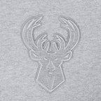 NBA MILWAUKEE BUCKS REVERSE FRENCH TERRY T-SHIRT EN JERSEY DE COTON À ÉPAULES TOMBANTES POUR HOMME (GRIS CHINÉ FONCÉ)