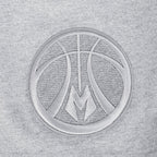 NBA MILWAUKEE BUCKS REVERSE FRENCH TERRY T-SHIRT EN JERSEY DE COTON À ÉPAULES TOMBANTES POUR HOMME (GRIS CHINÉ FONCÉ)
