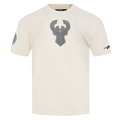 NBA MILWAUKEE BUCKS REVERSE FRENCH TERRY T-SHIRT EN JERSEY DE COTON À ÉPAULES TOMBANTES POUR HOMME (COQUILLE D'ŒUF)