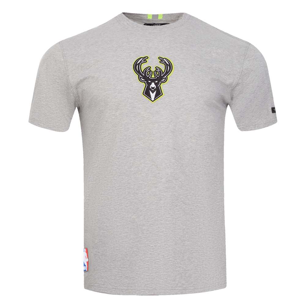 NBA MILWAUKEE BUCKS UNDER THE LIGHTS T-SHIRT EN JERSEY SIMPLE POUR HOMME (GRIS CHINÉ)