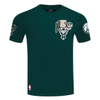NBA MILWAUKEE BUCKS CITY RANSOM T-SHIRT EN JERSEY SIMPLE POUR HOMME (VERT FORÊT)