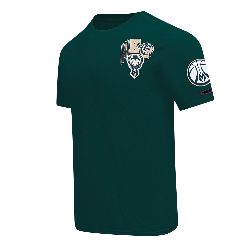 NBA MILWAUKEE BUCKS CITY RANSOM T-SHIRT EN JERSEY SIMPLE POUR HOMME (VERT FORÊT)