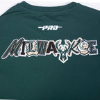 NBA MILWAUKEE BUCKS CITY RANSOM T-SHIRT EN JERSEY SIMPLE POUR HOMME (VERT FORÊT)