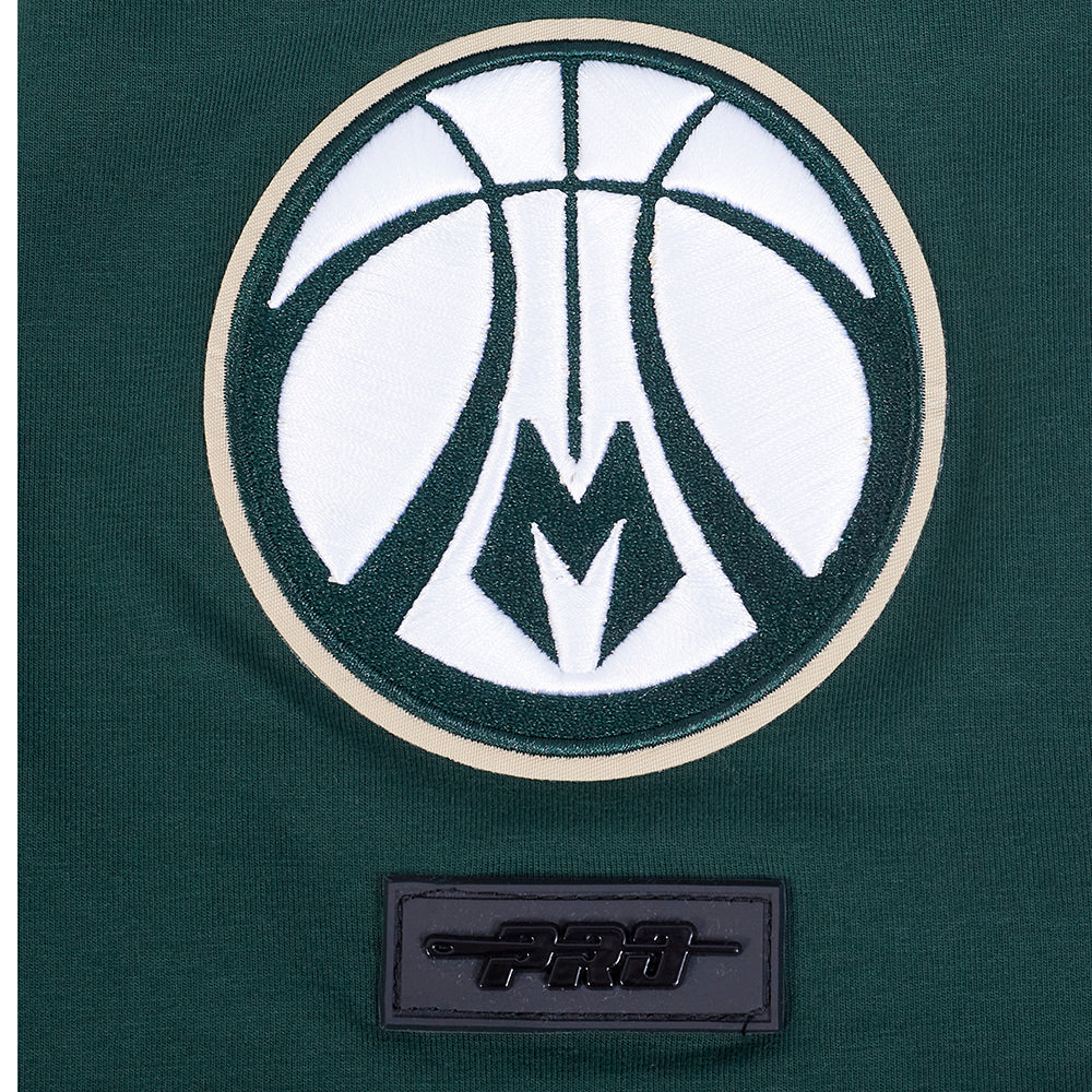 NBA MILWAUKEE BUCKS CITY RANSOM T-SHIRT EN JERSEY SIMPLE POUR HOMME (VERT FORÊT)