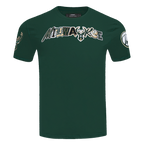 NBA MILWAUKEE BUCKS CITY RANSOM T-SHIRT EN JERSEY SIMPLE POUR HOMME (VERT FORÊT)