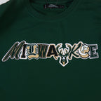 NBA MILWAUKEE BUCKS CITY RANSOM T-SHIRT EN JERSEY SIMPLE POUR HOMME (VERT FORÊT)