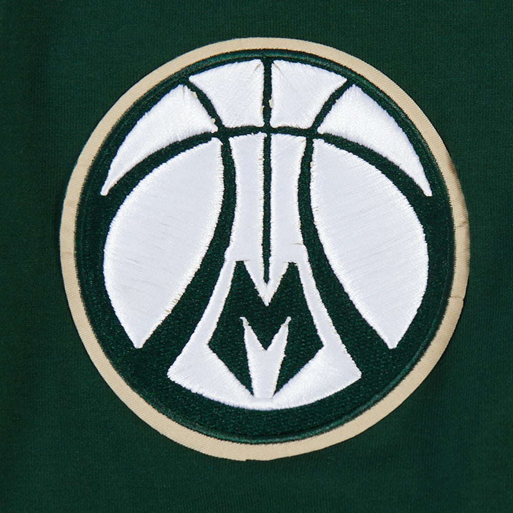 NBA MILWAUKEE BUCKS CITY RANSOM T-SHIRT EN JERSEY SIMPLE POUR HOMME (VERT FORÊT)