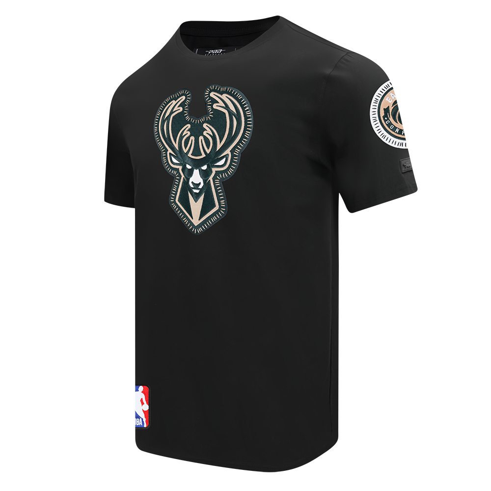 NBA MILWAUKEE BUCKS DIY PICK STITCH MEN'S SINGLE JERSEY TEE (BLACK)