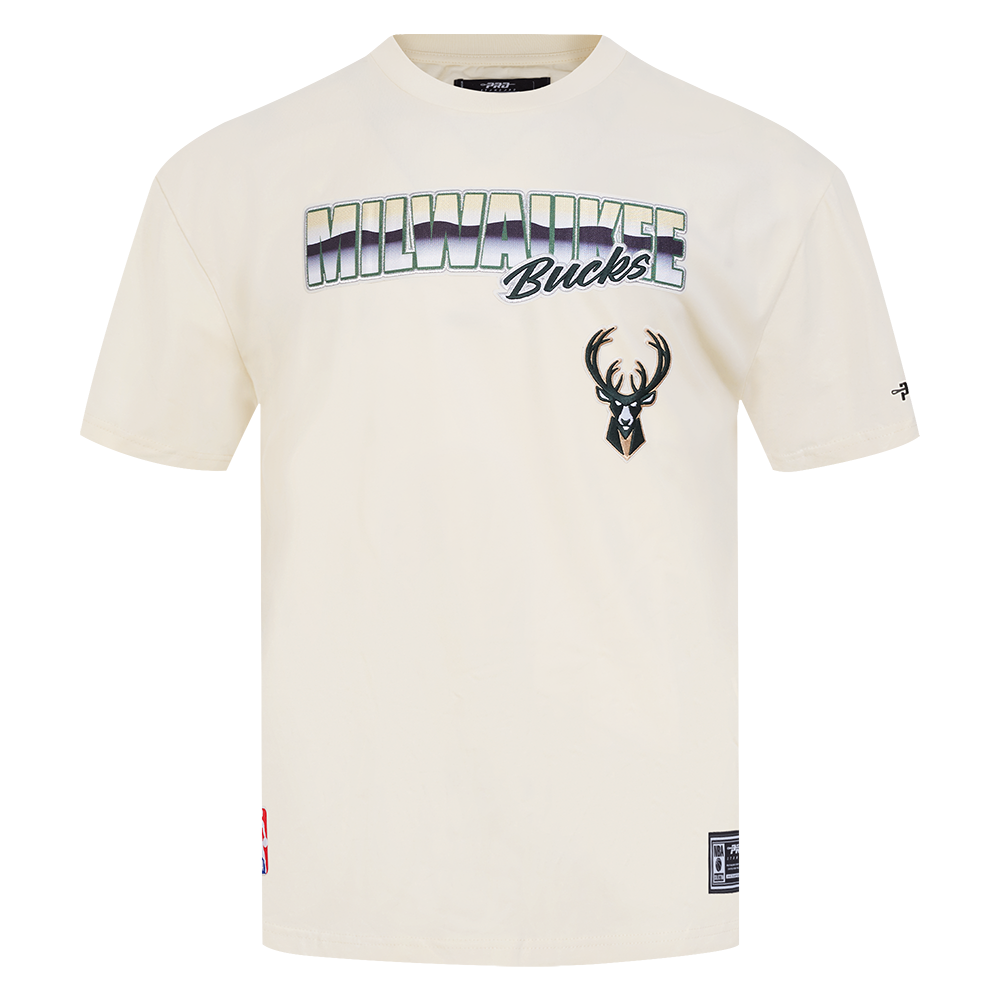 NBA MILWAUKEE BUCKS CHROME MEN'S CJ DROP SHOULDER TEE (EGGSHELL)