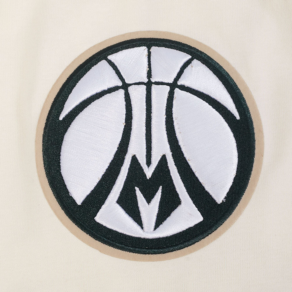 NBA MILWAUKEE BUCKS CHROME MEN'S CJ DROP SHOULDER TEE (EGGSHELL)