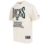 NBA MILWAUKEE BUCKS CITY TOUR 2.0 MEN'S COTTON JERSEY DROP SHOULDER TEE (EGGSHELL)