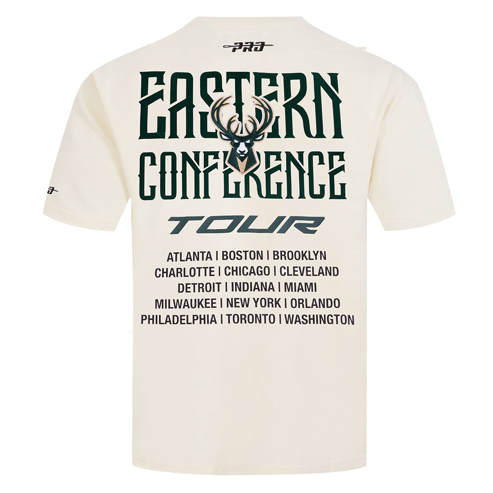 NBA MILWAUKEE BUCKS CITY TOUR 2.0 MEN'S COTTON JERSEY DROP SHOULDER TEE (EGGSHELL)
