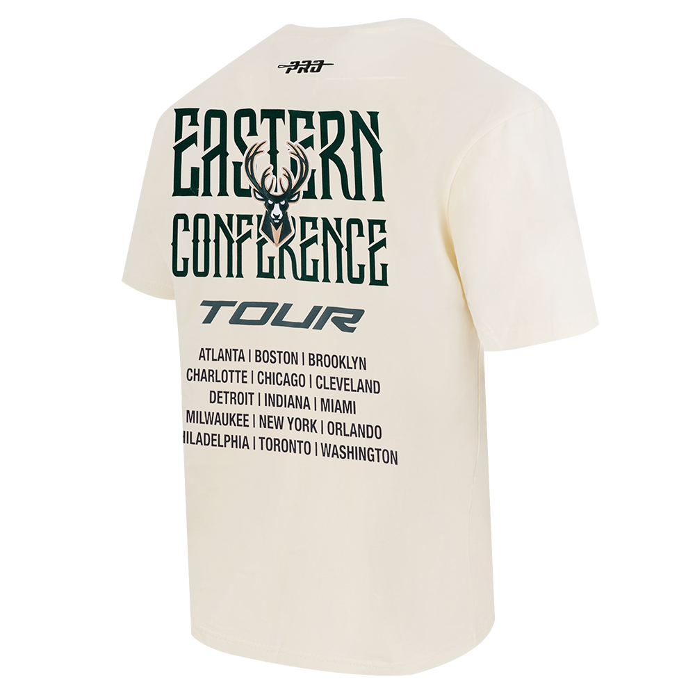 NBA MILWAUKEE BUCKS CITY TOUR 2.0 MEN'S COTTON JERSEY DROP SHOULDER TEE (EGGSHELL)