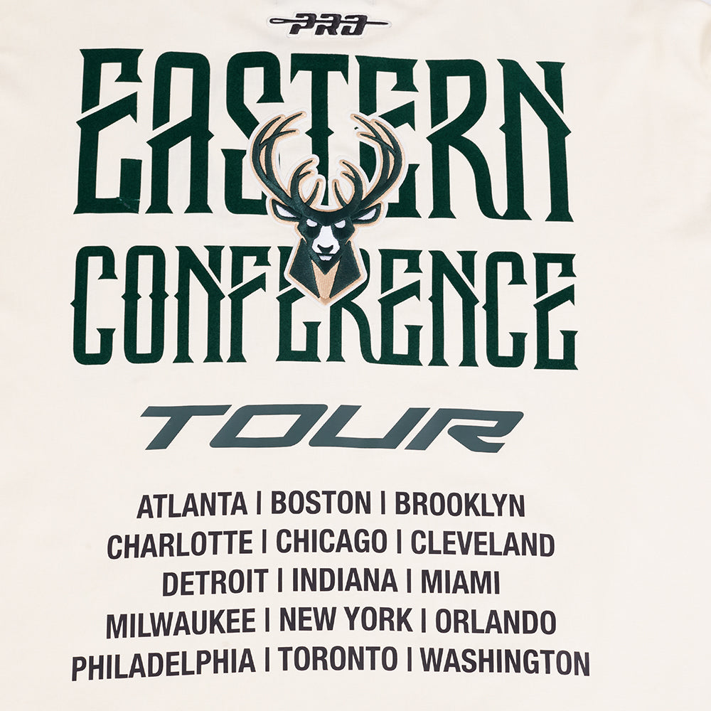 NBA MILWAUKEE BUCKS CITY TOUR 2.0 MEN'S COTTON JERSEY DROP SHOULDER TEE (EGGSHELL)