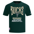 NBA MILWAUKEE BUCKS CITY TOUR 2.0 T-SHIRT EN JERSEY DE COTON À ÉPAULES TOMBANTES POUR HOMME (VERT FORÊT)