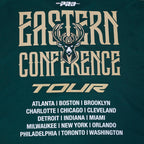 NBA MILWAUKEE BUCKS CITY TOUR 2.0 T-SHIRT EN JERSEY DE COTON À ÉPAULES TOMBANTES POUR HOMME (VERT FORÊT)