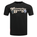NBA MILWAUKEE BUCKS SOUVENIR MEN'S SINGLE JERSEY TEE (BLACK)