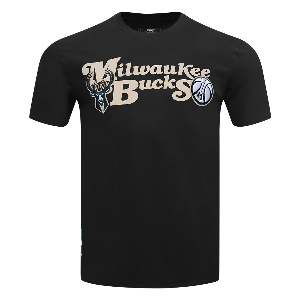 NBA MILWAUKEE BUCKS SOUVENIR MEN'S SINGLE JERSEY TEE (BLACK)