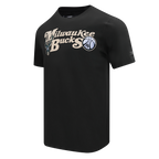 NBA MILWAUKEE BUCKS SOUVENIR MEN'S SINGLE JERSEY TEE (BLACK)