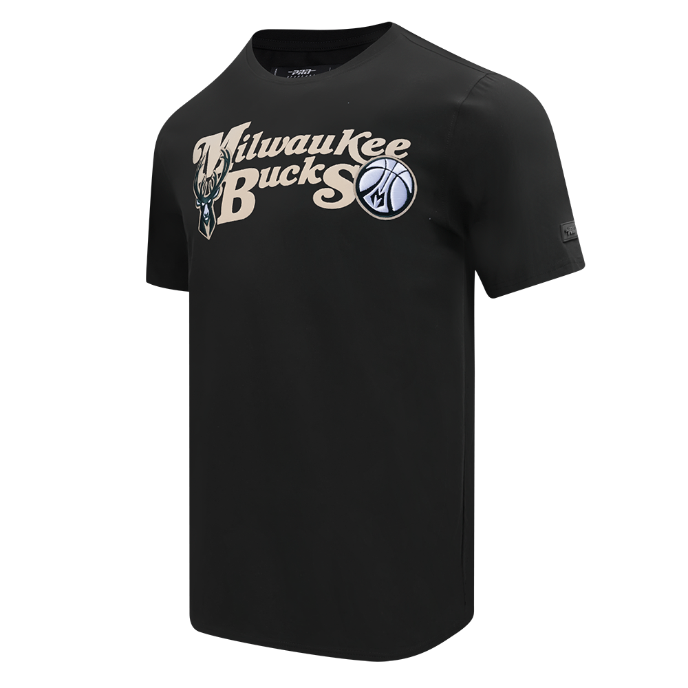 NBA MILWAUKEE BUCKS SOUVENIR MEN'S SINGLE JERSEY TEE (BLACK)