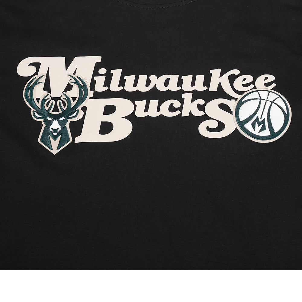 NBA MILWAUKEE BUCKS SOUVENIR MEN'S SINGLE JERSEY TEE (BLACK)