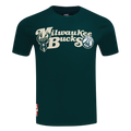 NBA MILWAUKEE BUCKS SOUVENIR MEN'S SINGLE JERSEY TEE (FOREST GREEN)