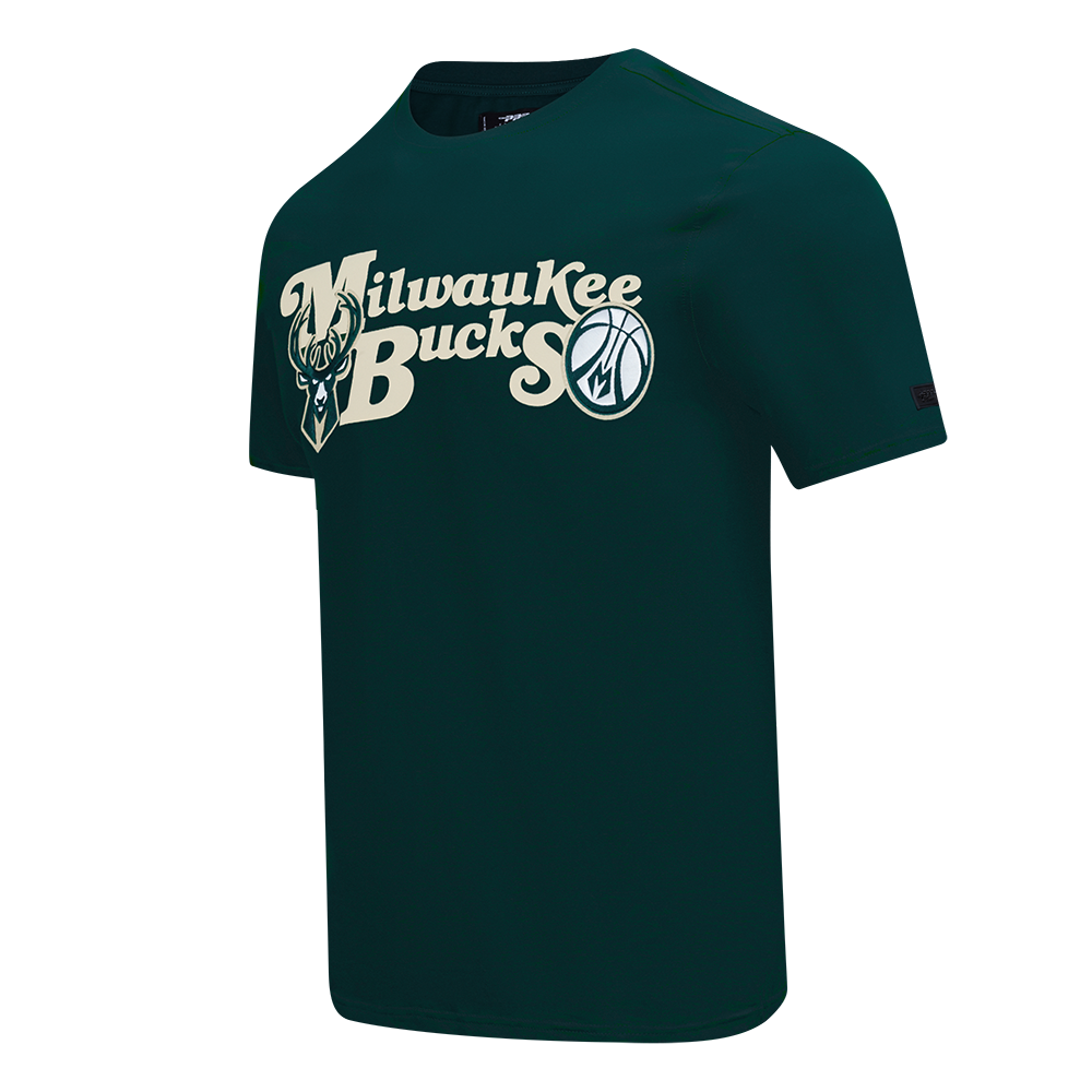 NBA MILWAUKEE BUCKS SOUVENIR MEN'S SINGLE JERSEY TEE (FOREST GREEN)