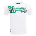 NBA MILWAUKEE BUCKS SOUVENIR MEN'S SINGLE JERSEY TEE (WHITE)