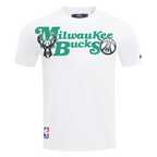 NBA MILWAUKEE BUCKS SOUVENIR MEN'S SINGLE JERSEY TEE (WHITE)