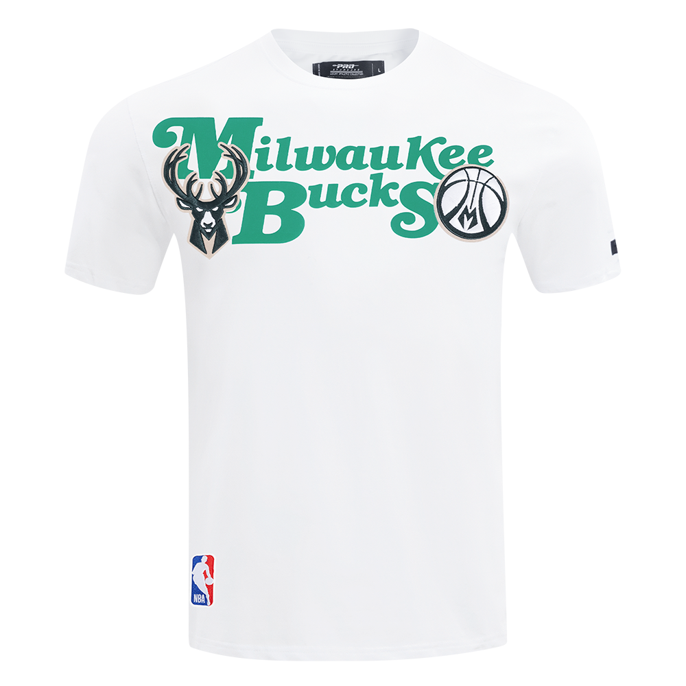 NBA MILWAUKEE BUCKS SOUVENIR MEN'S SINGLE JERSEY TEE (WHITE)