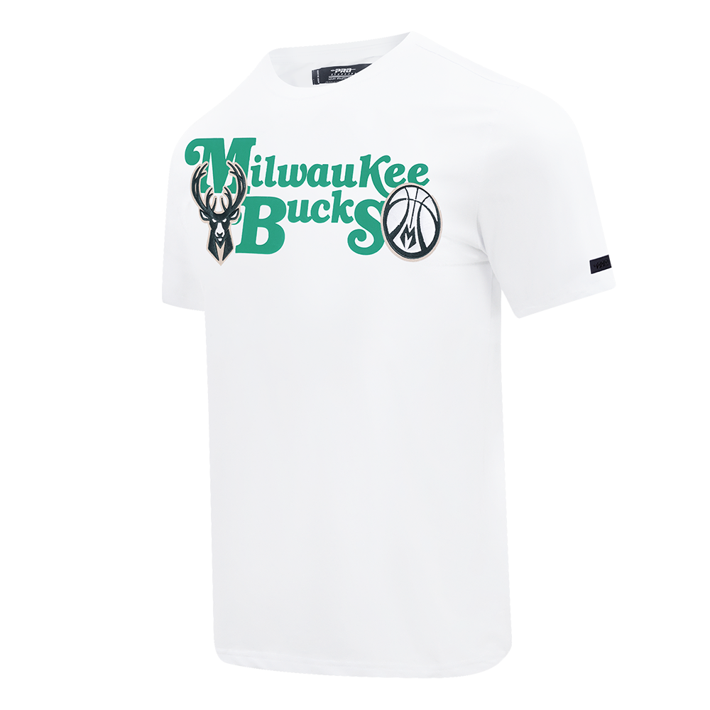 NBA MILWAUKEE BUCKS SOUVENIR MEN'S SINGLE JERSEY TEE (WHITE)