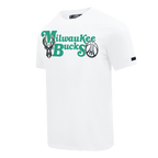 NBA MILWAUKEE BUCKS SOUVENIR MEN'S SINGLE JERSEY TEE (WHITE)