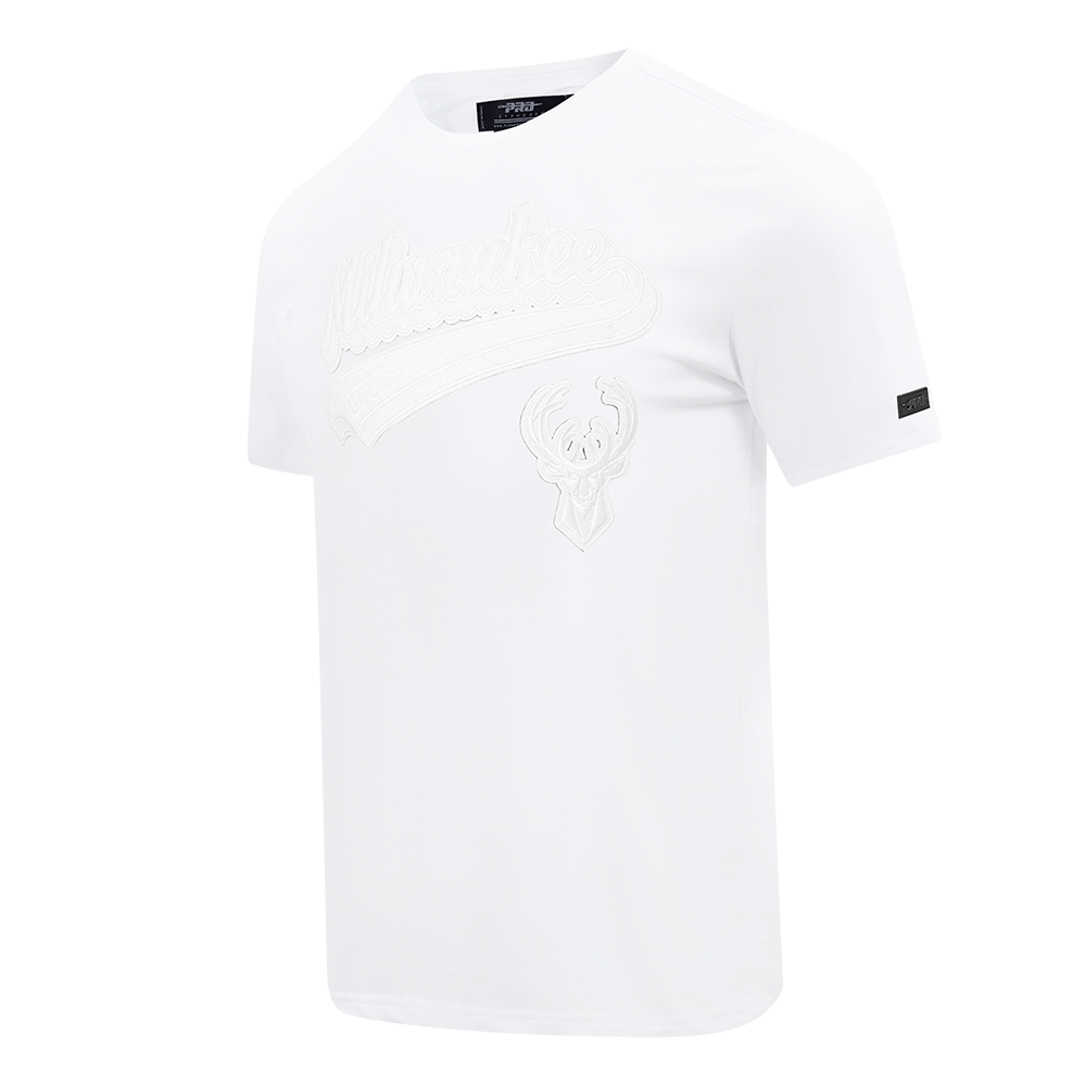 NBA MILWAUKEE BUCKS WHITE OUT T-SHIRT EN JERSEY SIMPLE POUR HOMME (BLANC)