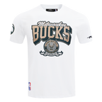 NBA MILWAUKEE BUCKS TEAM BADGE MEN'S WM SJ TEE (WHITE)